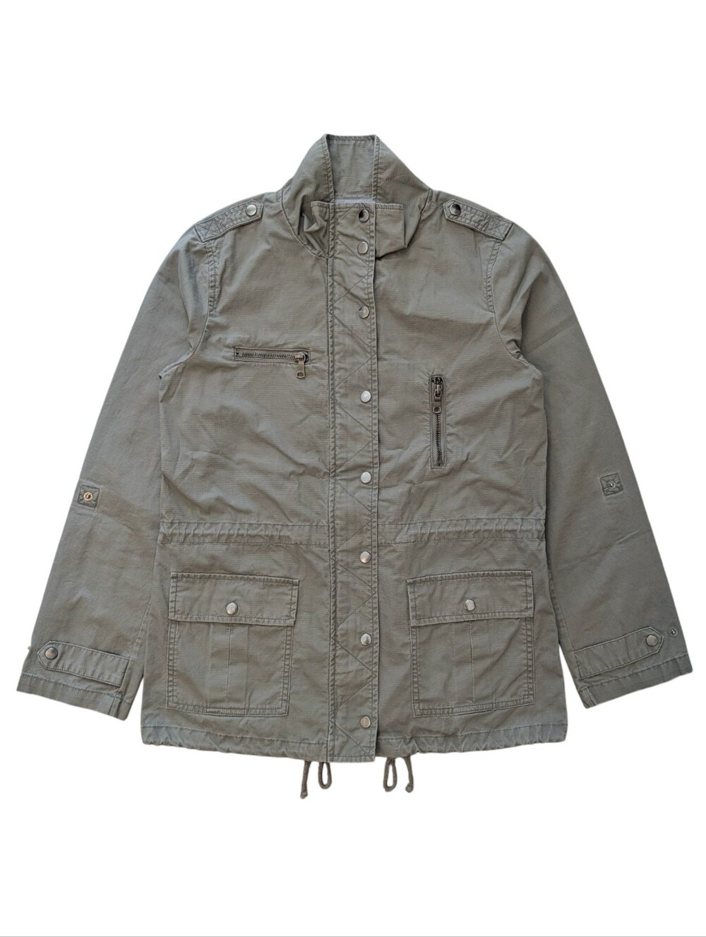 Banana Republic Ripstop Anorak Cotton Utility Jacket - Grey, Size S